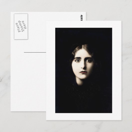 Victoriaans dame die haar achtervolgt, stare, ster briefkaart (Voorkant / Achterkant)