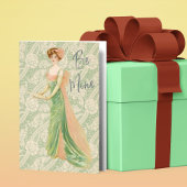 Victoriaans  dame Elegant Green Dress Kaart
