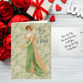 Victoriaans  dame Elegant Green Dress Kaart