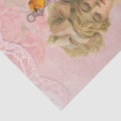  Victoriaans dame en Birdcage. Tissuepapier (Detail)