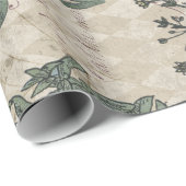 Victoriaans dame en bloemen cadeaupapier (Rol Hoek)