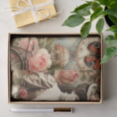  Victoriaans dame en fietscollage Tissuepapier (Geschenk)