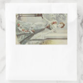 Victoriaans Dame -  Frans Mode-grijs jurk Rechthoekige Sticker (Tas)