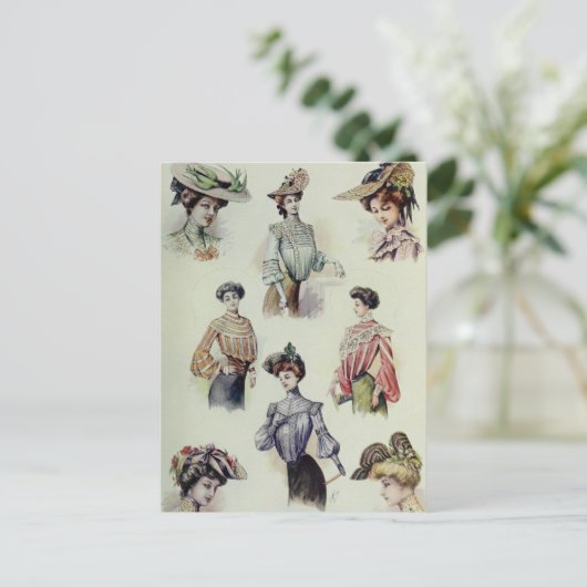 Victoriaans Dame - Franse Mode - Blouses Briefkaart (Staand voorkant)