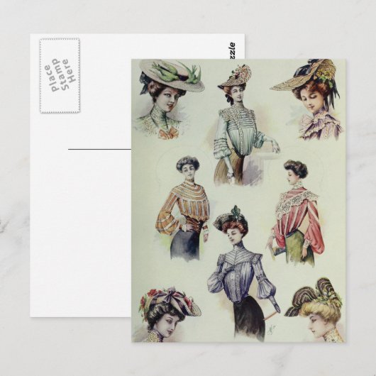 Victoriaans Dame - Franse Mode - Blouses Briefkaart (Voorkant / Achterkant)