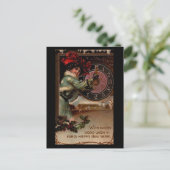  Victoriaans Dame Gelukkig Nieuwjaar Briefkaart (Staand voorkant)