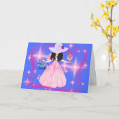 Victoriaans dame, heel veel Wenskaart Kaart (Gele Bloem)