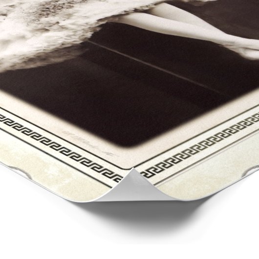 Victoriaans dame in balletdanseres B/W Poster (Hoek)