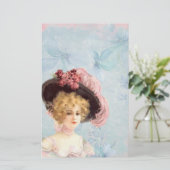 Victoriaans dame in de gebakken Pet Briefpapier (Staand voorkant)