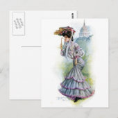Victoriaans dame in de Lavender Dress Briefkaart (Voorkant / Achterkant)