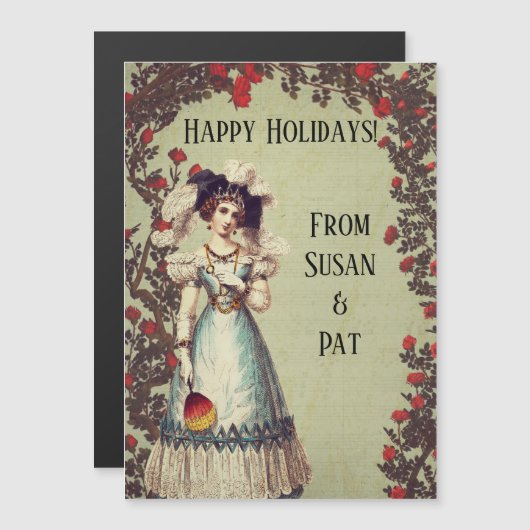 Victoriaans dame in de Rode Rozentuin met ventilat (Voorkant / Achterkant)