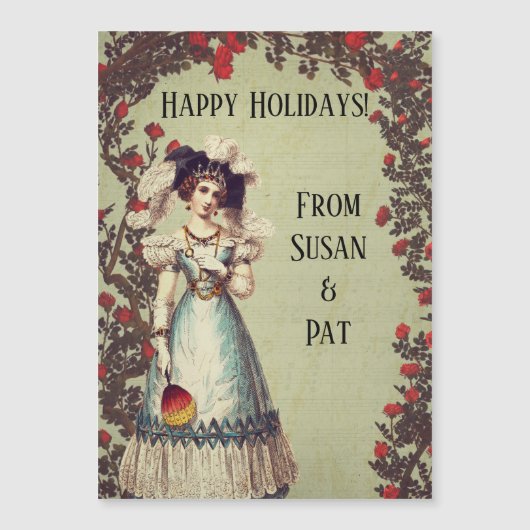 Victoriaans dame in de Rode Rozentuin met ventilat (Voorkant)