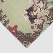 Victoriaans dame in de Rode Rozentuin met ventilat Tissuepapier (Detail)