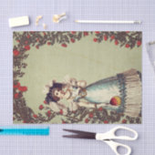 Victoriaans dame in de Rode Rozentuin met ventilat Tissuepapier (Craft)