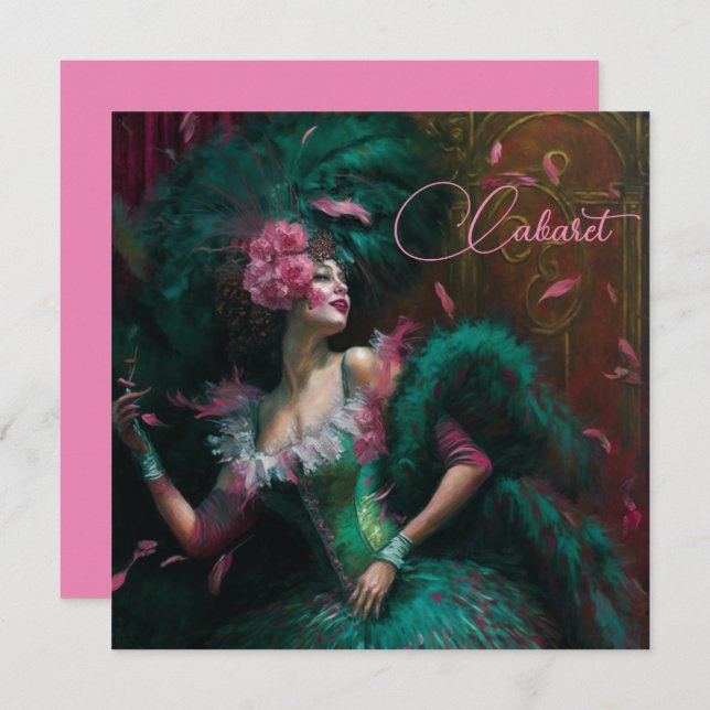 Victoriaans dame in Emerald en Roze (Voorkant / Achterkant)