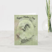 Victoriaans Dame in het Groene Moederdag van het Feestdagen Kaart (Voorkant)