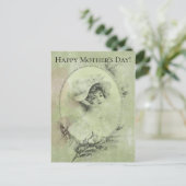 Victoriaans dame in Pet Verdigris Green Briefkaart (Staand voorkant)