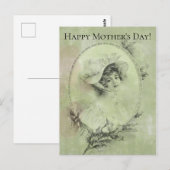 Victoriaans dame in Pet Verdigris Green Briefkaart (Voorkant / Achterkant)