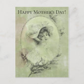 Victoriaans dame in Pet Verdigris Green Briefkaart (Voorkant)