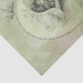 Victoriaans dame in Pet Verdigris Green Distress Tissuepapier (Detail)