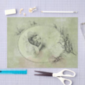 Victoriaans dame in Pet Verdigris Green Distress Tissuepapier (Craft)