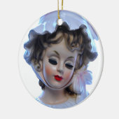 Victoriaans dame in Ruffled Bonnet Head Vase Sweet Keramisch Ornament (Links)