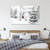  Victoriaans dame in winterparktekening Can Canvas Afdruk (Insitu (Slaapkamer))
