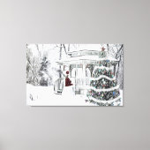  Victoriaans dame in winterparktekening Can Canvas Afdruk (Voorkant)