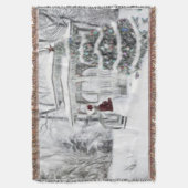  Victoriaans dame in winterparktekening Deken (Voorkant Verticaal)