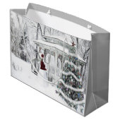  Victoriaans dame in winterparktekening Groot Cadeauzakje (Achterkant Gekanteld)