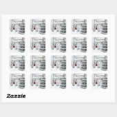  Victoriaans dame in winterparktekening Vierkante Sticker (Vel)