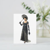 Victoriaans dame in zwart briefkaart (Staand voorkant)