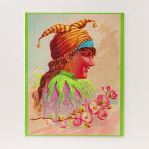 Victoriaans dame jester legpuzzel