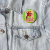 Victoriaans dame jester ronde button 5,7 cm (In situ)