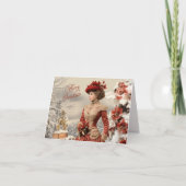 Victoriaans dame kerst kaart (Voorkant)