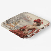 Victoriaans dame kerst papieren bordje (Gebogen)