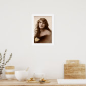 Victoriaans dame, lang haarprofiel poster (Keuken)