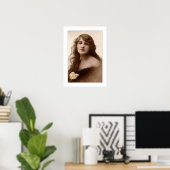 Victoriaans dame, lang haarprofiel poster (Thuiskantoor)