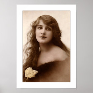 Victoriaans dame, lang haarprofiel poster