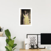 Victoriaans dame, lange haargrond poster (Thuiskantoor)