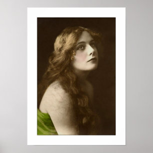 Victoriaans dame, lange haren poster