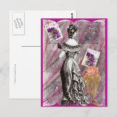 Victoriaans Dame Love Briefkaart (Voorkant / Achterkant)