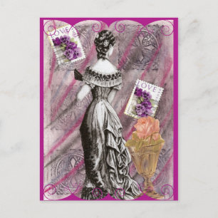 Victoriaans Dame Love Briefkaart