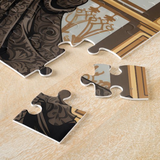 Victoriaans dame met avondjurken legpuzzel (Zijkant)