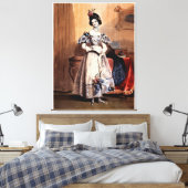 Victoriaans dame met bloemenversieringen - Elegan Canvas Afdruk (Insitu (Slaapkamer))