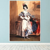 Victoriaans dame met bloemenversieringen - Elegan Canvas Afdruk (Insitu (Houten vloer))