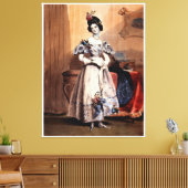 Victoriaans dame met bloemenversieringen - Elegan Canvas Afdruk (Insitu (Woonkamer))