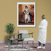 Victoriaans dame met bloemenversieringen - Elegan Poster