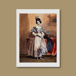 Victoriaans dame met bloemenversieringen - Elegan Poster