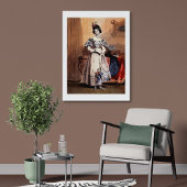Victoriaans dame met bloemenversieringen - Elegan Poster